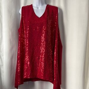 Lane Bryant Sparkling Red Sequin Tank Top